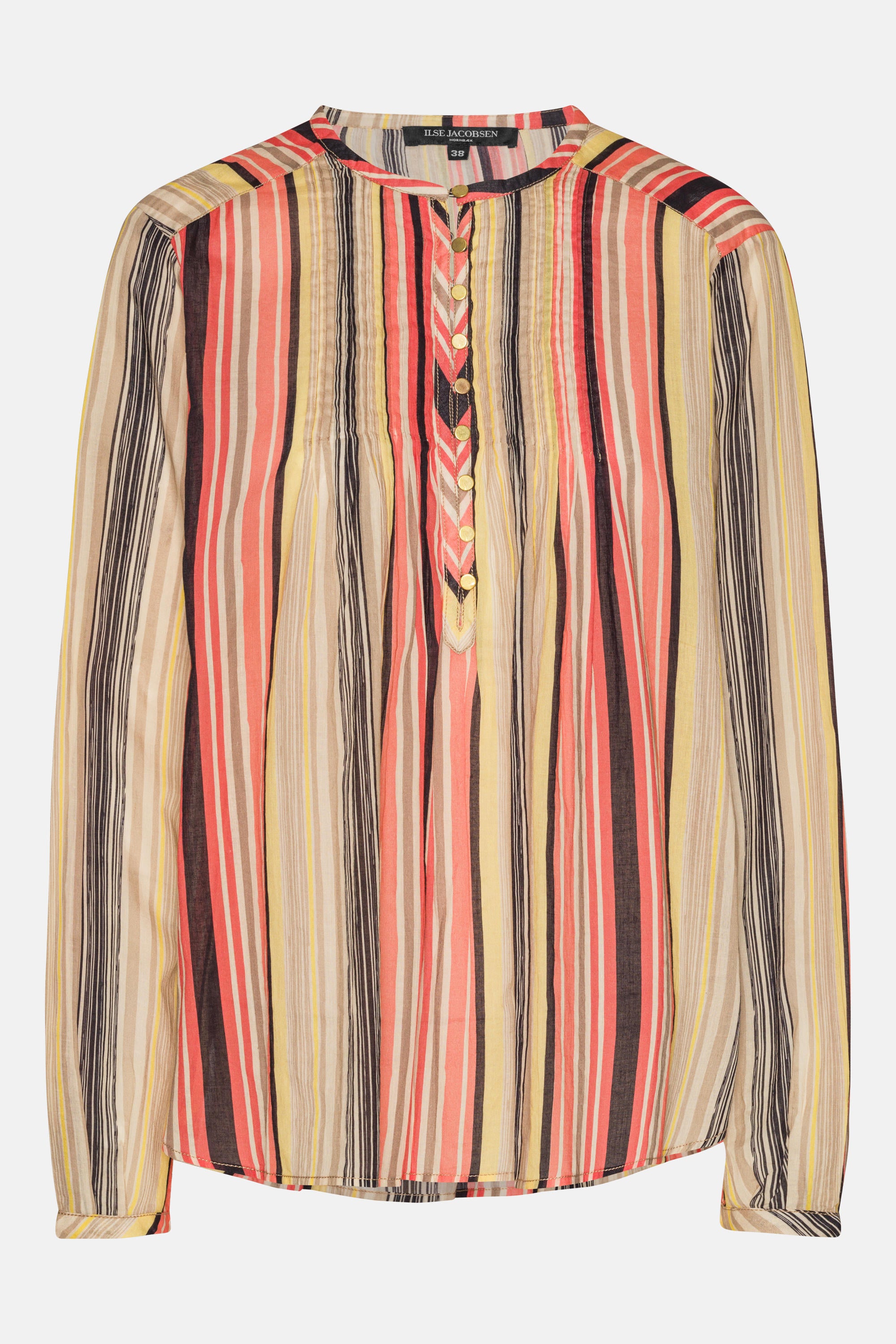Langärmliges Hemd Pintuck - Red Organic Stripe